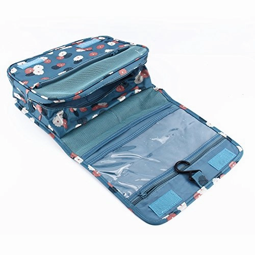 Yosoo Hanging Toiletry Makeup Cosmetic Travel Case Bathroom Makeup Or Shaving Kit Bag Folding