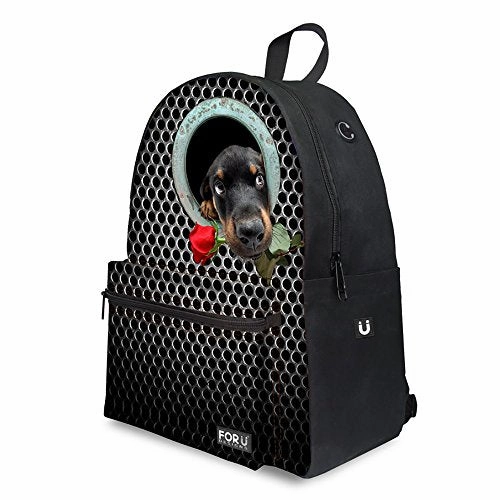 Youngerbaby Cute Dog Printing Backpack Unisex School Bag For Teens Boys Students