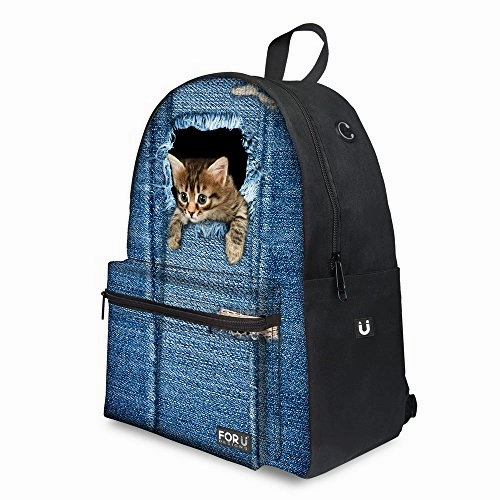 Youngerbaby Xmas Gifts Cute Cat Print Design Backpack For Teen Girls Durable School Bag Christmas