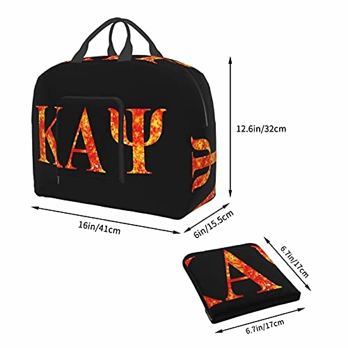 ZHUOBAIL Ka-pp_a A_lp-ha Ps-i 1911 KAP Fraternity Nupes Travel Duffel Bag Storage Packet Foldable Lightweight Portable High Capacity Tote Carry on Luggage Bags Handbag Box 16x6x12.6 inch