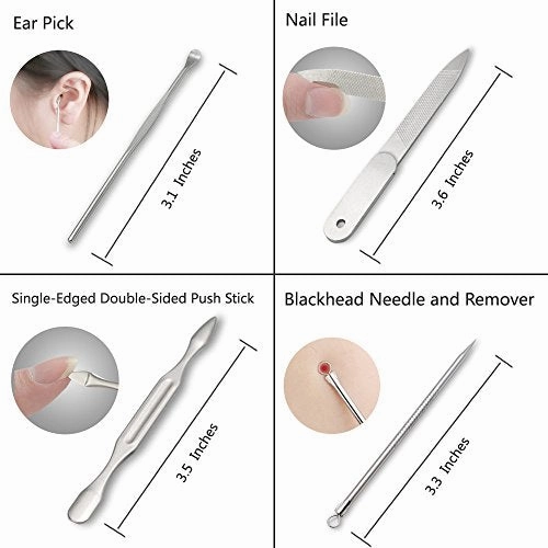 Zizzon Professional Nail Care Kit Manicure Grooming Set With Travel Case(Rose Gold)