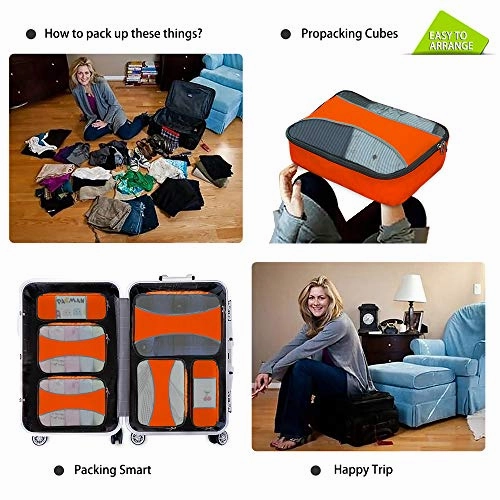 ZOMAKE 6 Set Packing Cubes for Travel - Lightweight Luggage Packing Organizer Travel Accessories