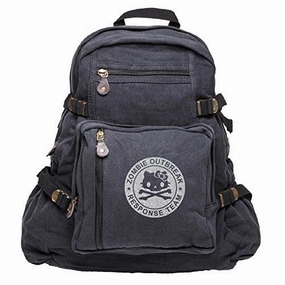 Zombie Outbreak Response Team Hello Kitty Backpack Bag, Black & Silver (large)