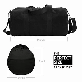 Zombie Outbreak Response Team Sport Heavyweight Canvas Duffel Bag in Black & Neon Green, Medium