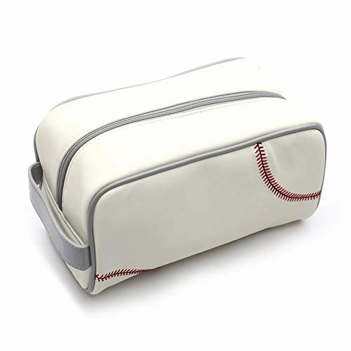Zumer Sport Florida Gators Baseball Leather Travel Toiletry Kit Zippered Pouch Bag - Made from The Same Materials as a Baseball - White