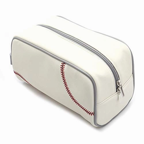Zumer Sport Florida Gators Baseball Leather Travel Toiletry Kit Zippered Pouch Bag - Made from The Same Materials as a Baseball - White