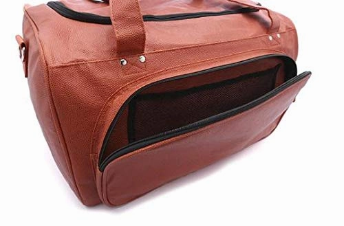 Zumer Sport Florida Gators Basketball Leather Travel Kit Duffel Gym Bag - Made from Genuine Basketball Materials - Shoulder Strap and Handles - Shoe Compartment - Orange