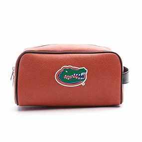 Zumer Sport Florida Gators Basketball Leather Travel Toiletry Kit Zippered Pouch Bag - Made from The Same Exact Materials as a Basketball - Orange
