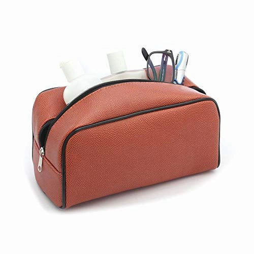 Zumer Sport Florida Gators Basketball Leather Travel Toiletry Kit Zippered Pouch Bag - Made from The Same Exact Materials as a Basketball - Orange