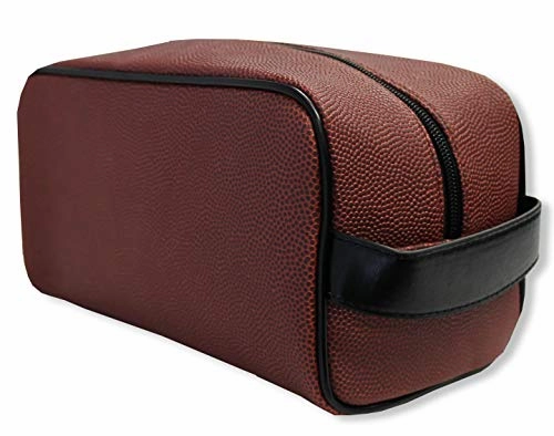 Zumer Sport Florida Gators Football Leather Travel Toiletry Kit Zippered Pouch Bag - Made from The Same Exact Materials as a Football - Brown
