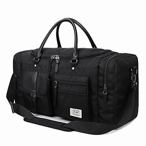 ZUMIT 45L Travel Duffel Bag Mens Womens Large Foldabling Luggage Water-resistant Super Lightweight Shoulder Suitcase Holdall Tote Handbag Brief Case Black #806-S